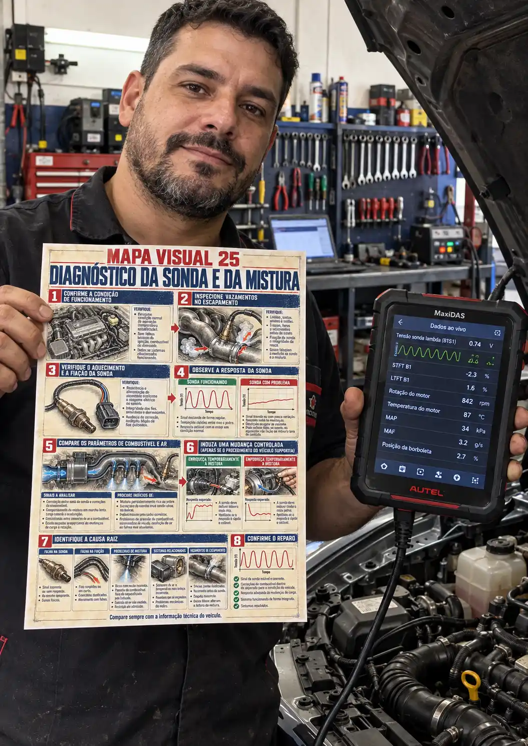 Mapas sendo usados — Diagnóstico da Sonda e da Mistura